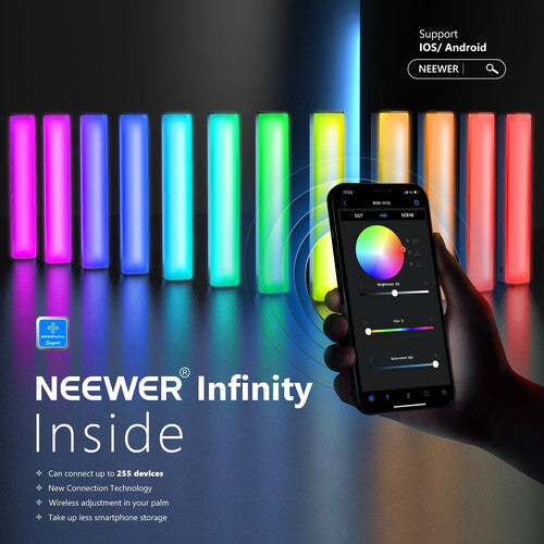 Neewer RGB1 Magnetic Handheld LED Light Stick (Silver, 9.8")