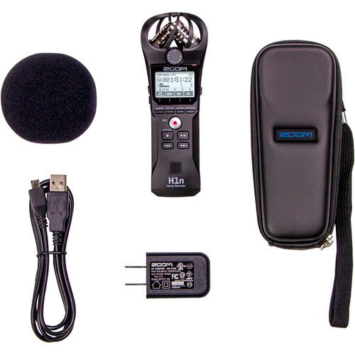 Zoom H1n-VP Portable Handy Recorder with Windscreen, AC Adapter, USB Cable &amp; Case (Black)