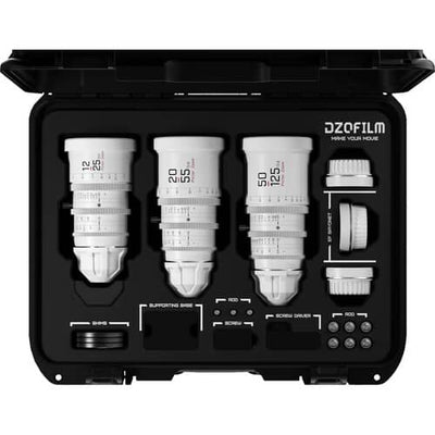 DZOFilm Pictor T2.8 Super35 Zoom 3-Lens Kit (PL and EF Mount, White)