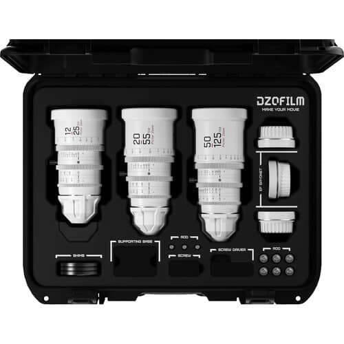 DZOFilm Pictor T2.8 Super35 Zoom 3-Lens Kit (PL and EF Mount, White)