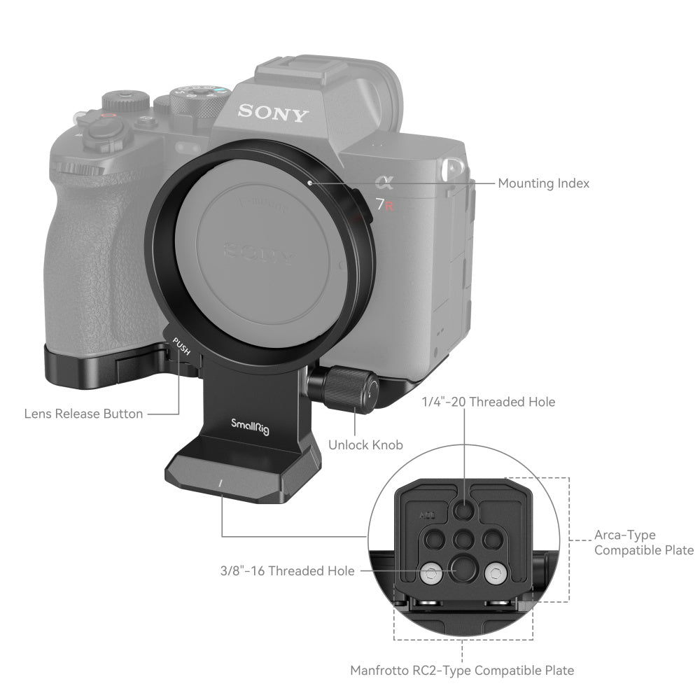 SmallRig Rotatable Horizontal-to-Vertical Mount Plate Kit for Sony ?7R V / ?7 IV / ?7S III / ?7R IV 4148