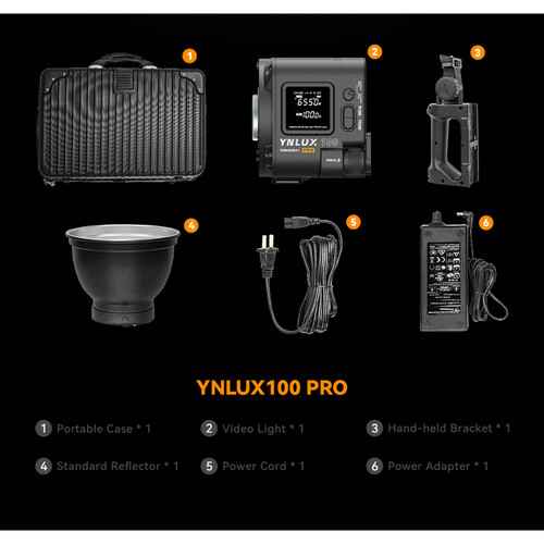 Yongnuo YNLUX100 Pro Bi-Color LED Monolight (Handheld Kit)
