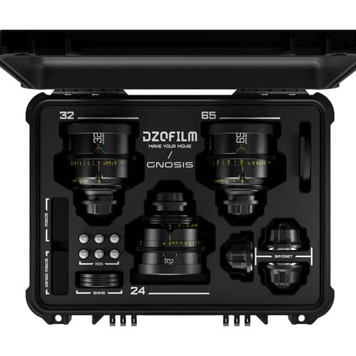 DZOFilm 24, 32, 65mm T2.8 Gnosis Macro Prime 3-Lens Kit (LPL with PL and EF Mounts, Feet)