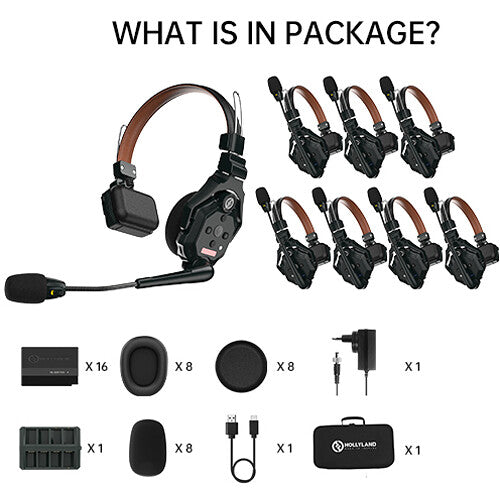 Hollyland Solidcom C1 Pro-8S Full-Duplex Wireless Intercom System with 8 Headsets (Without Hub)