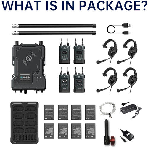 Hollyland Solidcom M1 Full-Duplex Wireless Intercom Solution (4 Beltpacks)