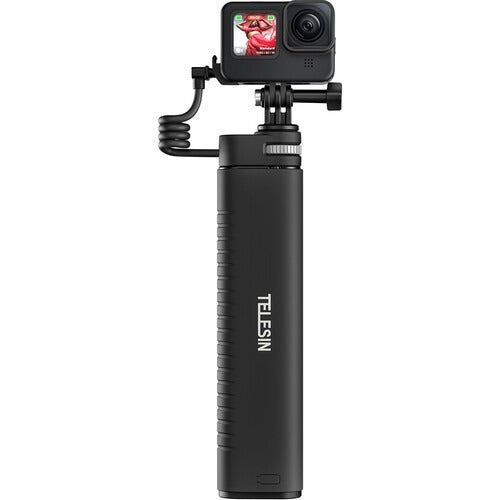 TELESIN TE-CSS-001 10000MAH POWER BANK SELFIE STICK CHARGING HANDLE GRIP FOR GOPRO / SPORTS CAMERA / SMART PHONE