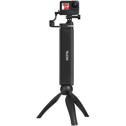 TELESIN TE-CSS-001 10000MAH POWER BANK SELFIE STICK CHARGING HANDLE GRIP FOR GOPRO / SPORTS CAMERA / SMART PHONE