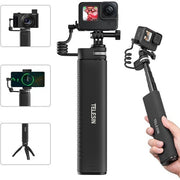 TELESIN TE-CSS-001 10000MAH POWER BANK SELFIE STICK CHARGING HANDLE GRIP FOR GOPRO / SPORTS CAMERA / SMART PHONE