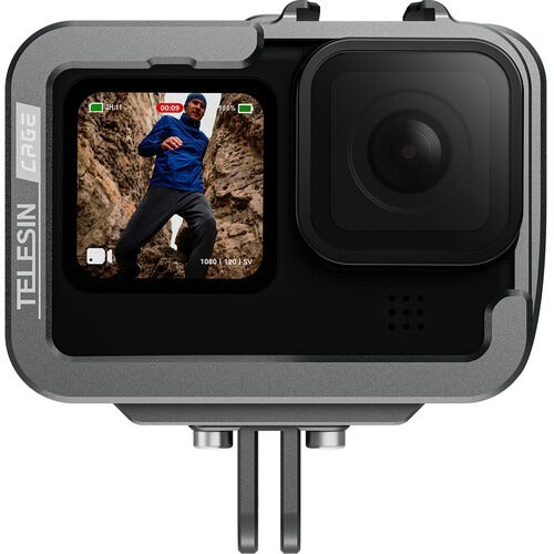 TELESIN ALUMINUM ALLOY CAGE VERTICAL FRAME FOR GOPRO 11/10/9 WITH SOFT COVER GP-FMS-G11-TZ