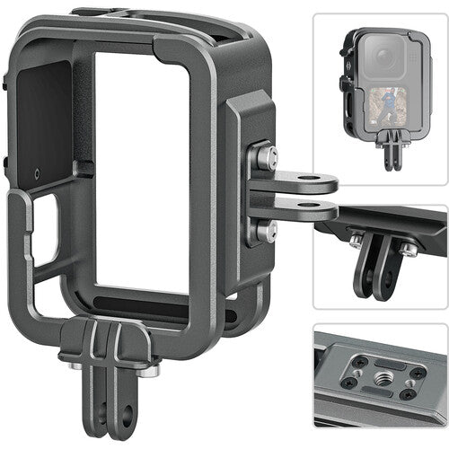 TELESIN ALUMINUM ALLOY CAGE VERTICAL FRAME FOR GOPRO 11/10/9 WITH SOFT COVER GP-FMS-G11-TZ