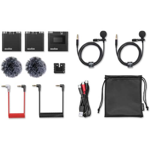 Godox Virso S M2 2-Person Wireless Microphone System for Sony Cameras and Smartphones (2.4 GHz)