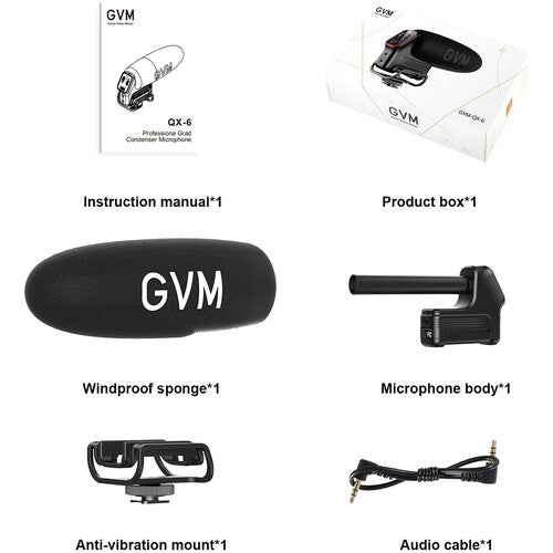 GVM QX-6 CAMERA-MOUNT SHOTGUN MICROPHONE