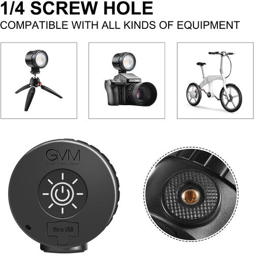 GVM Mini Waterproof RGB LED On-Camera Light