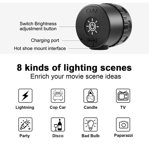 GVM Mini Waterproof RGB LED On-Camera Light
