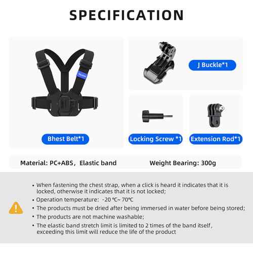 TELESIN Vest Chest Strap v2 for Action Cameras