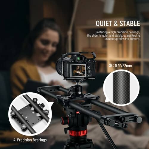 Neewer CS80CM Carbon Fiber Camera Slider and Carry Bag (31.5")