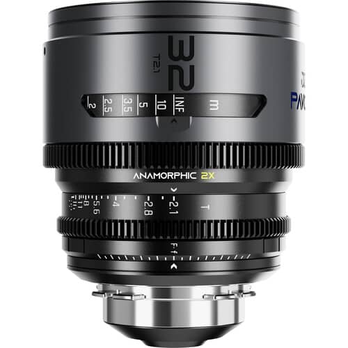 DZOFilm PAVO 2x Anamorphic 32/55 T2.1 and 100mm T2.4 3-Lens Set (Blue Coating, PL/EF Mount, Feet)