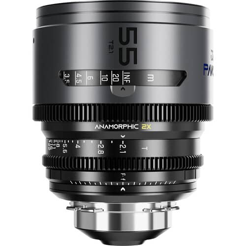 DZOFilm PAVO 2x Anamorphic 32/55 T2.1 and 100mm T2.4 3-Lens Set (Blue Coating, PL/EF Mount, Feet)