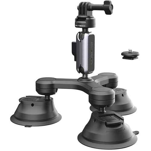 PGYTECH 3-Arm Suction Mount with CapLock Ball Head &amp; 3-Prong Mount