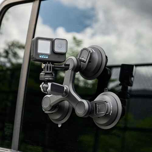 PGYTECH 3-Arm Suction Mount with CapLock Ball Head &amp; 3-Prong Mount