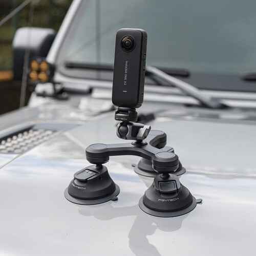 PGYTECH 3-Arm Suction Mount with CapLock Ball Head &amp; 3-Prong Mount