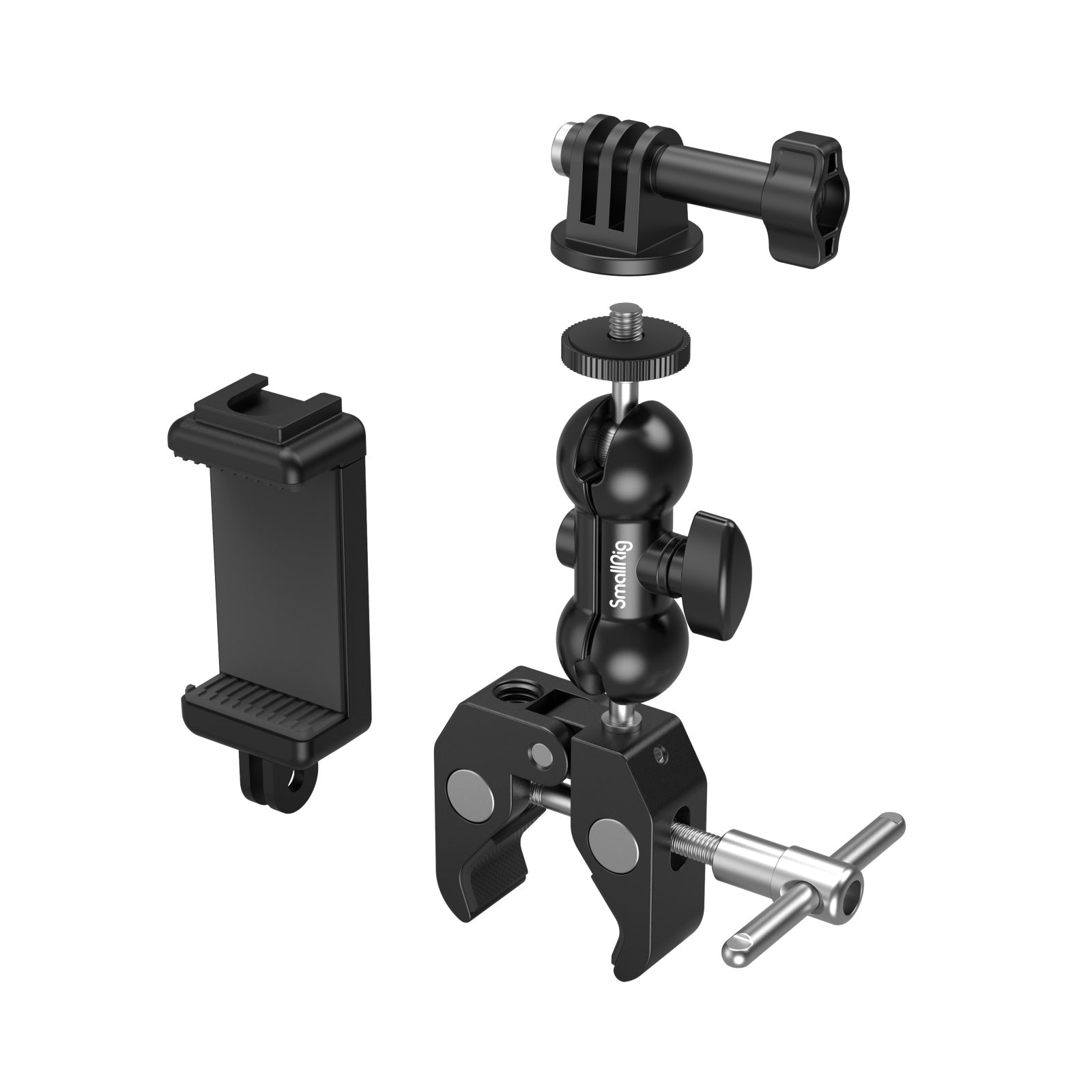 SmallRig Crab-Shaped Super Clamp with Ball Head Magic Arm, Action Mount & Phone Holder Kit