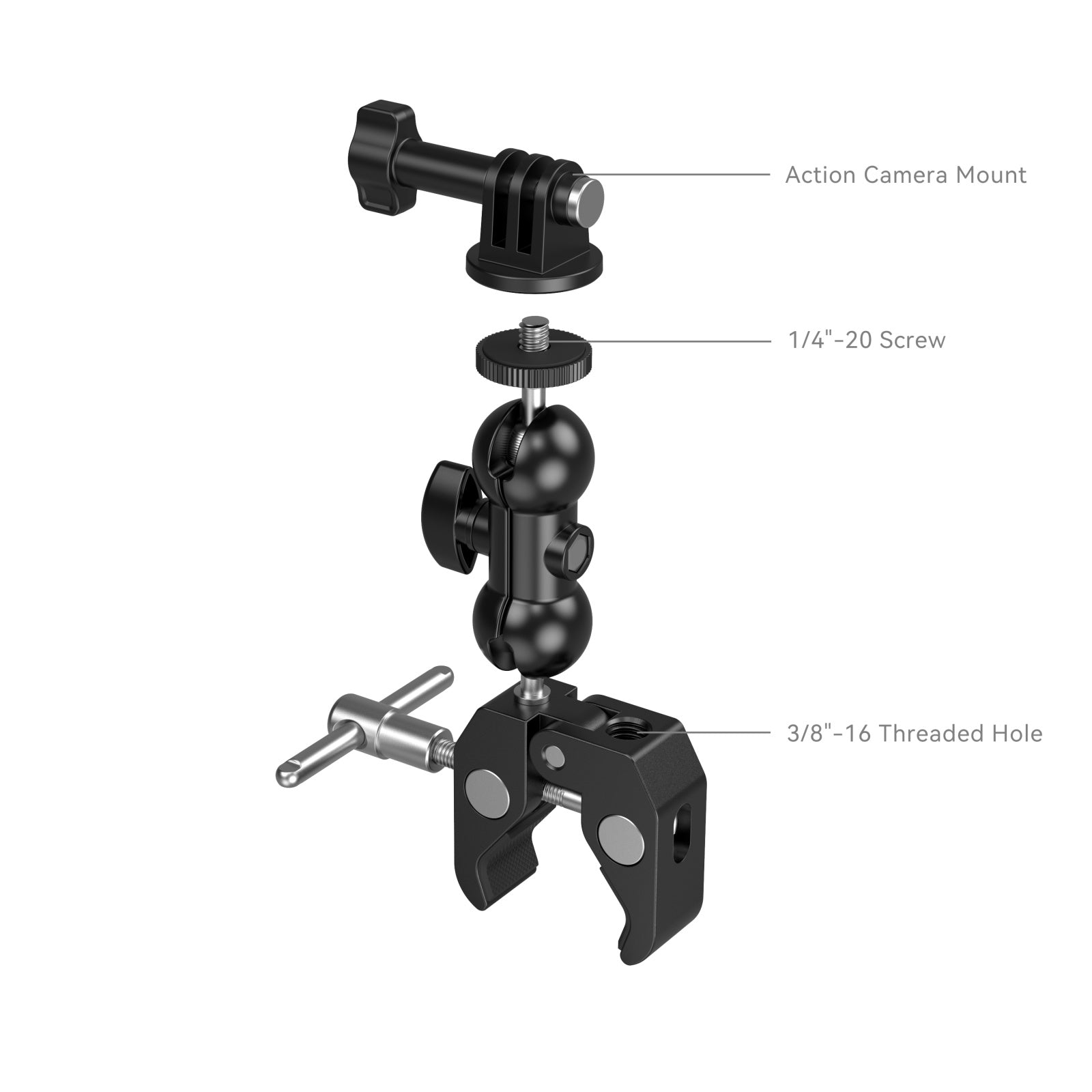 SmallRig Crab-Shaped Super Clamp with Ball Head Magic Arm, Action Mount & Phone Holder Kit