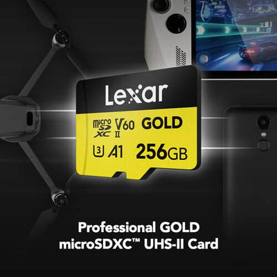 Lexar 256GB GOLD microSDXC™ UHS-II cards
