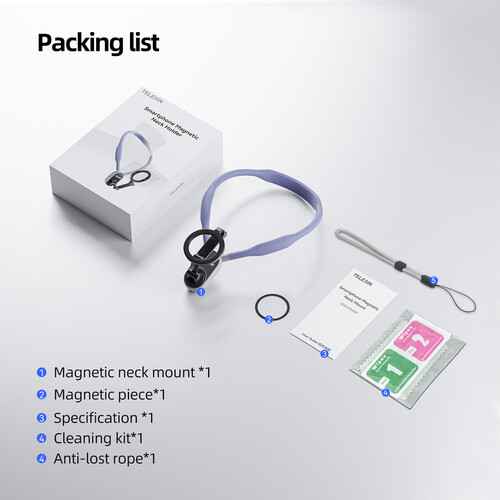 TELESIN Magnetic Smartphone Neck Mount (Blue)
