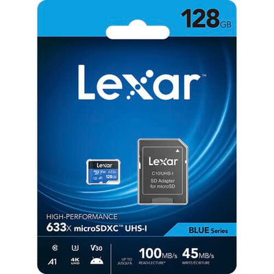 Lexar 128GB High-Performance 633x microSDHC™ UHS-I With Adapter