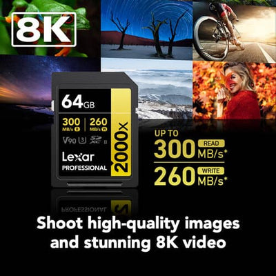 Lexar 64GB Professional 2000x SDHC™ UHS-II cards