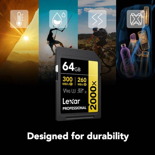 Lexar 64GB Professional 2000x SDHC™ UHS-II cards