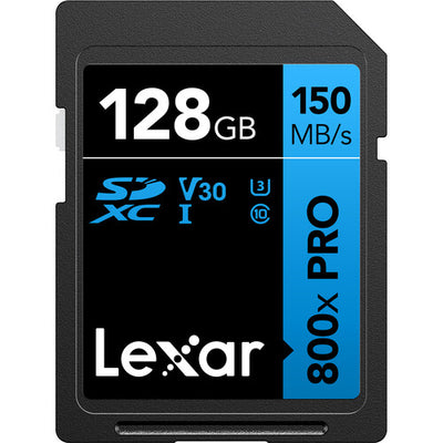 LEXAR PROFESSIONAL 32 GB/64 GB/128 GB/256 GB 800X PRO SDXC UHS-I CARD - 128 GB