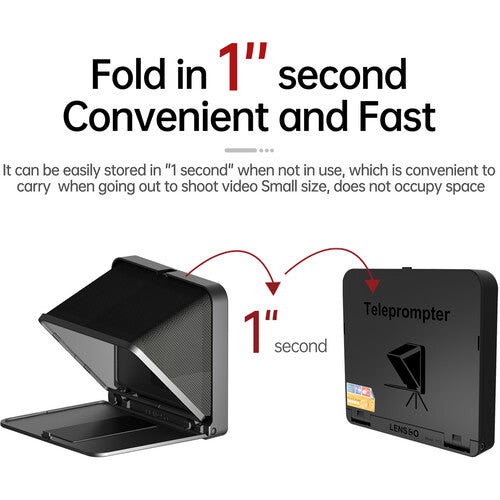 LENSGO TC7 Portable Teleprompter for Smartphones, Tablets and Select DSLR/Mirrorless Cameras
