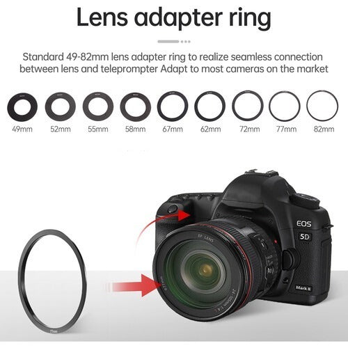 LENSGO TC7 Portable Teleprompter for Smartphones, Tablets and Select DSLR/Mirrorless Cameras