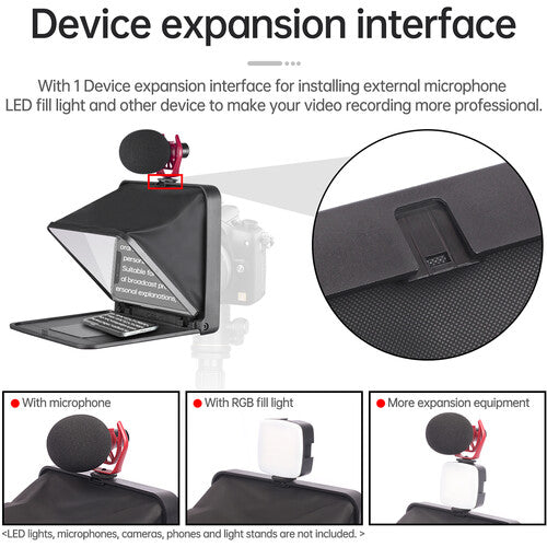 LENSGO TC7 Portable Teleprompter for Smartphones, Tablets and Select DSLR/Mirrorless Cameras