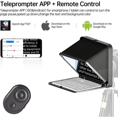LENSGO TC7 Portable Teleprompter for Smartphones, Tablets and Select DSLR/Mirrorless Cameras