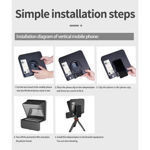 LENSGO TC7S Portable Teleprompter for Smartphones180