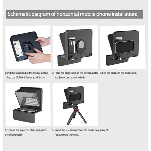 LENSGO TC7S Portable Teleprompter for Smartphones180