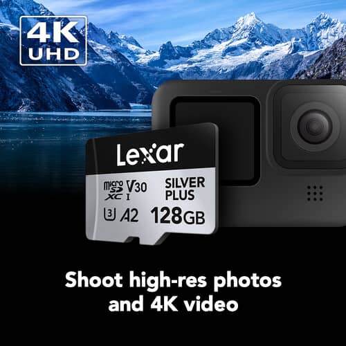 128GB Lexar® Professional SILVER PLUS microSDXC™ UHS-I cards