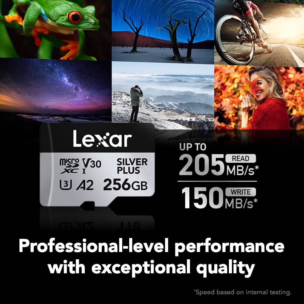 Lexar 256GB Professional SILVER PLUS microSDXC™ UHS-I cards