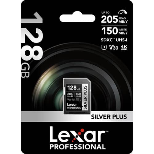 Lexar 128GB Professional SILVER PLUS SDXC™ UHS-I cards
