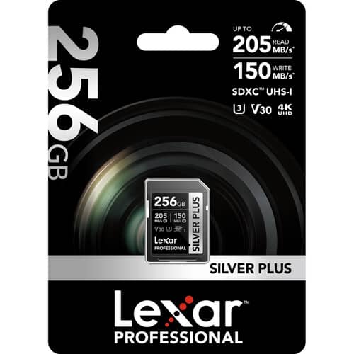 Lexar Professional 256GB Silver Plus SDXC™ UHS-I Card