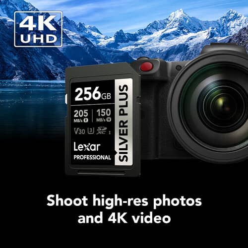Lexar Professional 256GB Silver Plus SDXC™ UHS-I Card