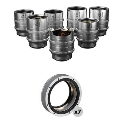 DZOFilm VESPID Retro 7-Lens Kit with Retro Silver EF Tool Kit and Hard Case