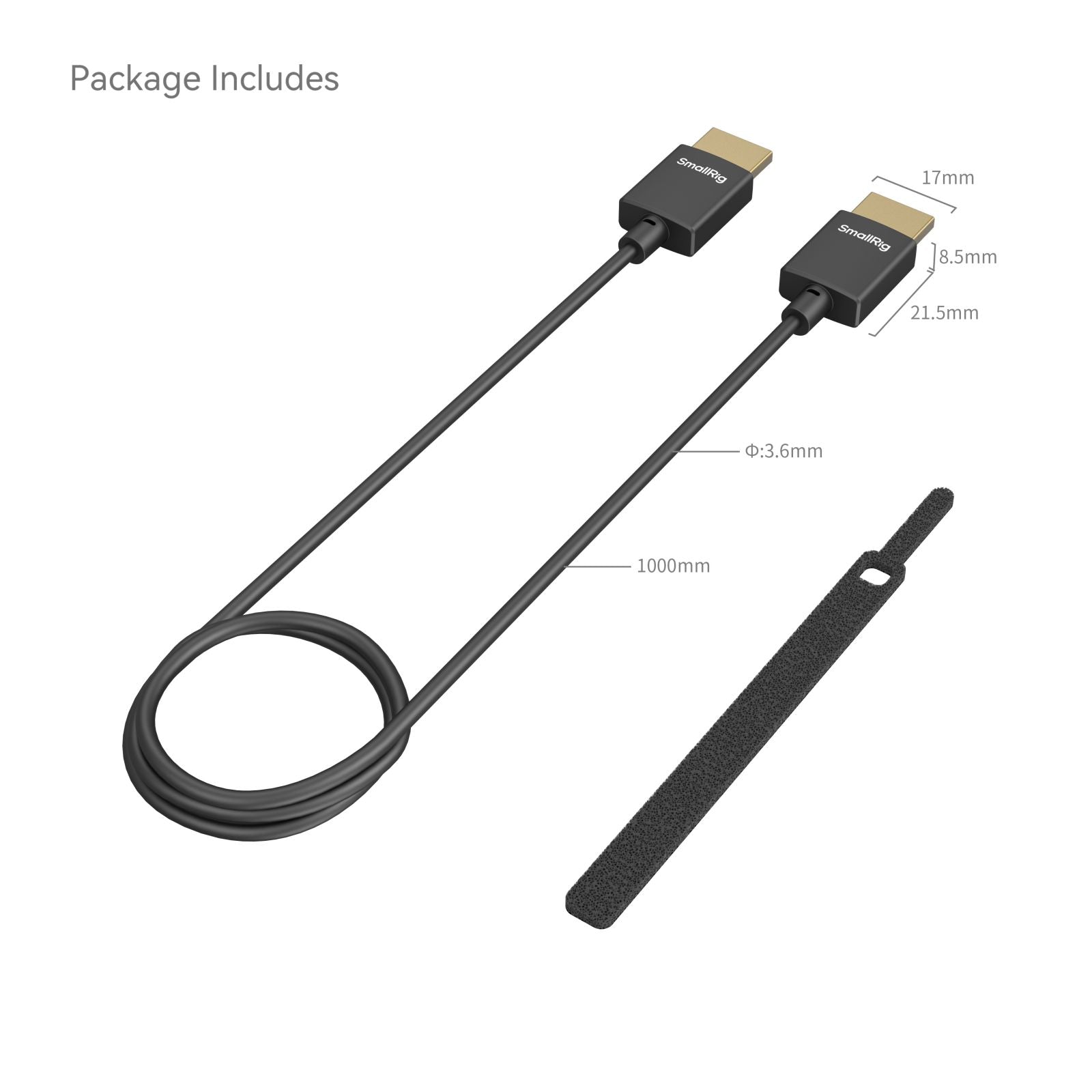 SMALLRIG Ultra-Slim 4K HDMI Data Cable (A to A) (100cm)