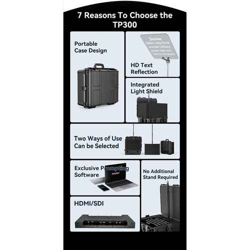 Desview TP300 19" Portable Teleprompter with Self-Reversing Monitor