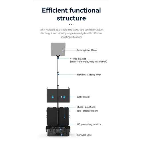 Desview TP300 19" Portable Teleprompter with Self-Reversing Monitor