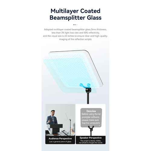 Desview TP300 19" Portable Teleprompter with Self-Reversing Monitor