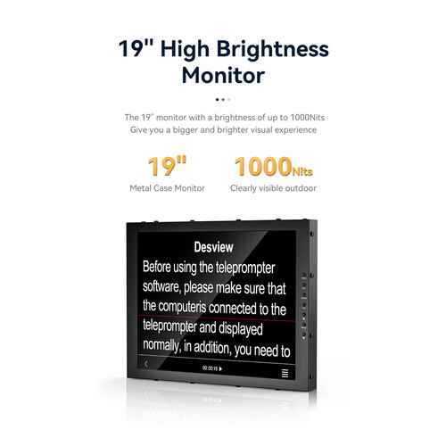 Desview TP300 19" Portable Teleprompter with Self-Reversing Monitor